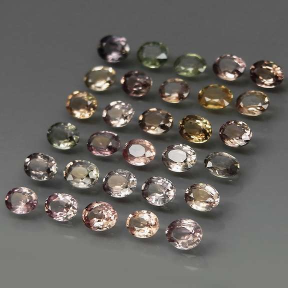 Unheated! 6.87ct set of Songean Sapphires