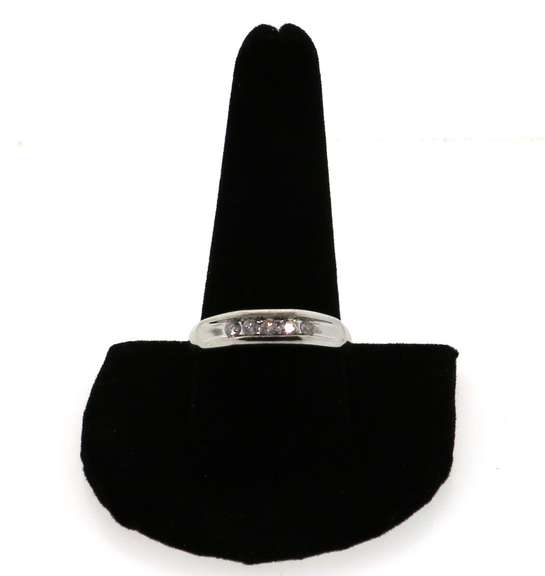 Contemporary Geometric 14k White Gold Channel Set Diamond Ring