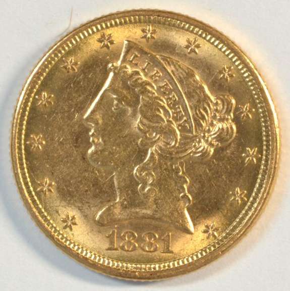 Fresh Choice BU 1881 US $5 Liberty Gold Piece