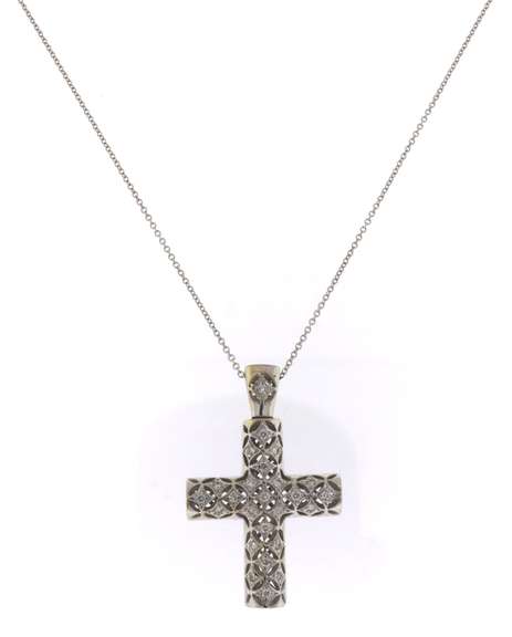 Fabulous 18kt apx .75ctw Diamond Cross Pendant on Chain
