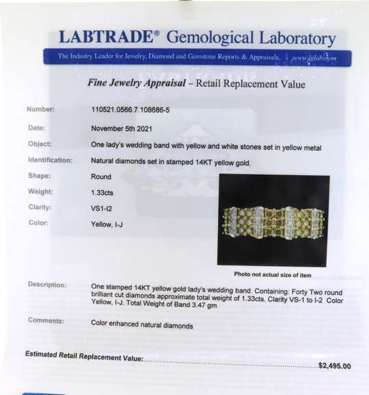 Charming Yellow and White Diamond Band in Yellow Gold