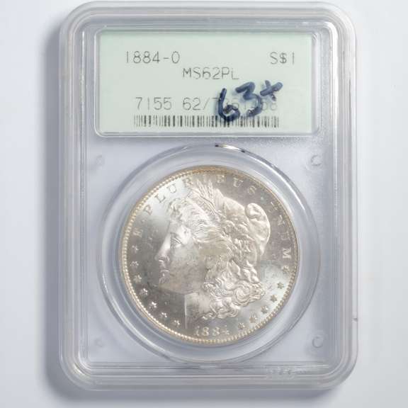 1884 O In An Old Rattler MS62 PL Holder