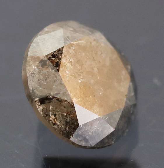 Exquisite .98ct smooth cut gray and black Diamond solitaire