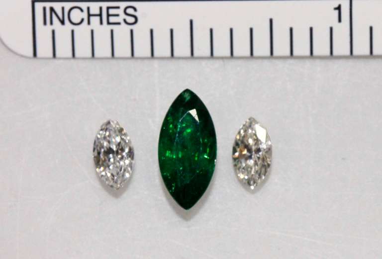 Natural Tsavorite and Diamond Set