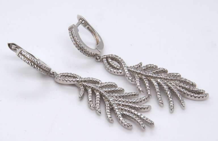 Sterling Silver Cubic Zirconia Dangle Earrings