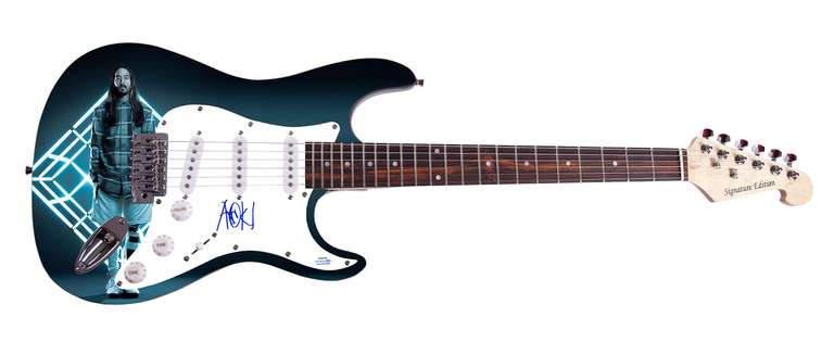 Steve Aoki Autographed Signed Graphics Photo Guitar ACOA