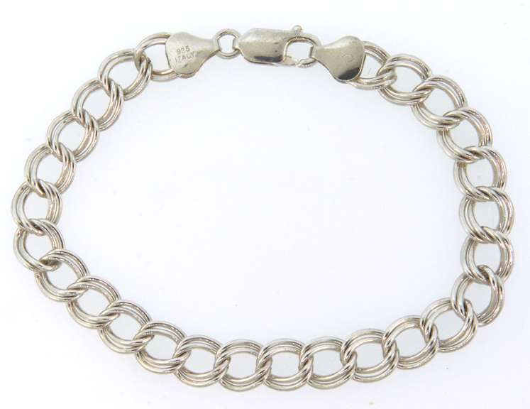 Sterling silver double link chain bracelet