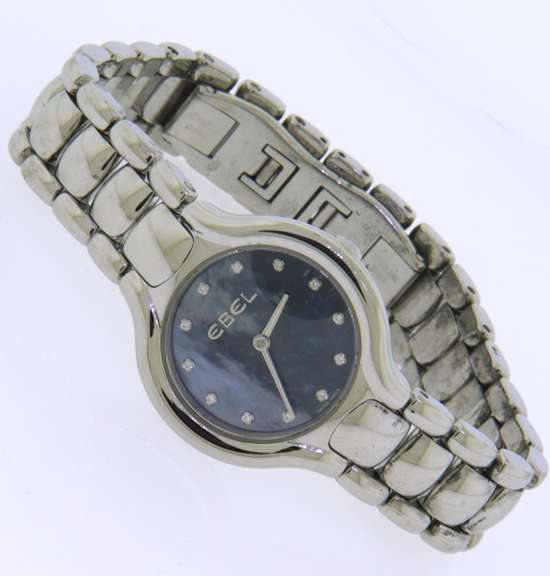 Ebel Beluga Mini Blue Mother of Pearl Diamond Dial Quartz Watch