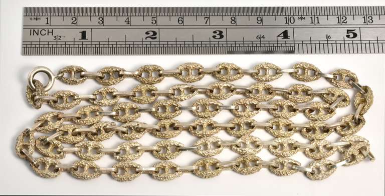 Long, Heavy Sterling Link Necklace