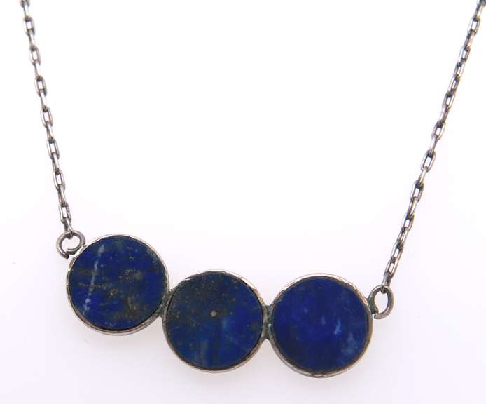 Vintage Sterling Silver Lapis Necklace
