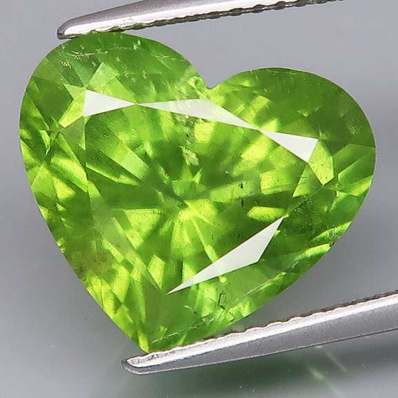 Large 8.12ct heart shaped apple green Peridot