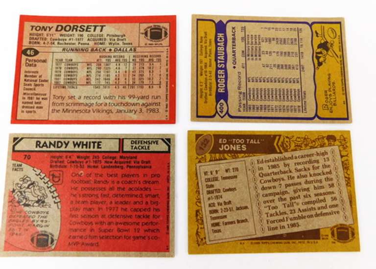 4 Dallas Cowboys Football Cards