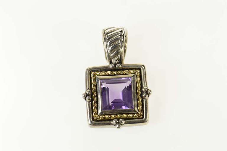 Sterling Silver Princess Amethyst Fili Menegatti Statement Pendant