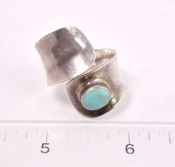 Wrap Style Turquoise Ring in Sterling Silver