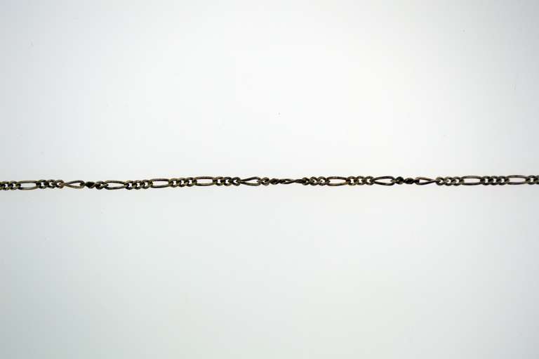 Vintage Sterling Silver Amethyst and figaro chain Necklace