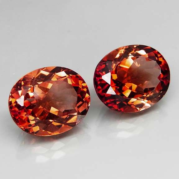 Stunning 11.97ct pair of Imperial Topaz