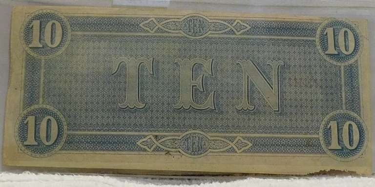 Confederate: 1864  $10 Richmond, circ, signed & numbered