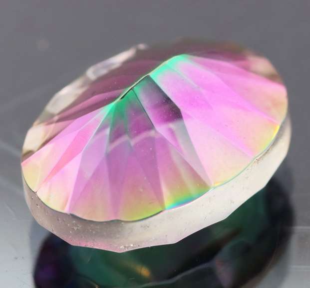 Rainbow color 9.95ct concave cut Mystic Quartz