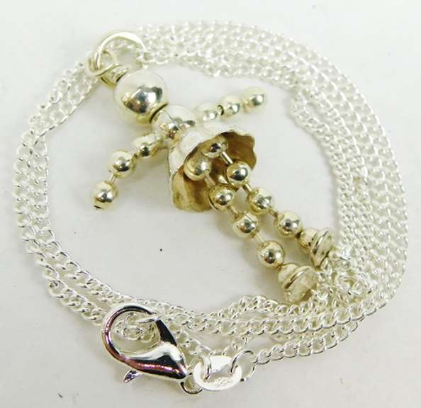 Whimsical Sterling Articulated Doll Pendant & Chain