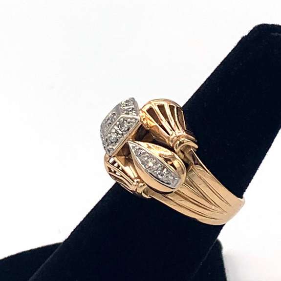 18k rose gold diamond cluster ring