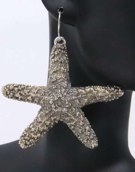 Vintage Sterling Silver Starfish Earrings