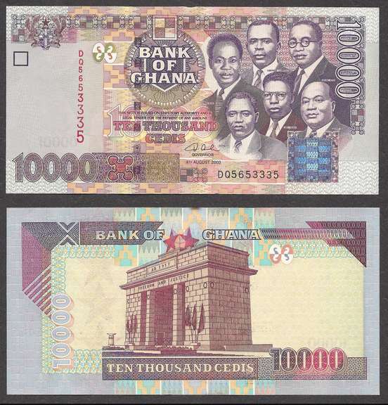 10000 2003 Bank Of Ghana Cedis AU+