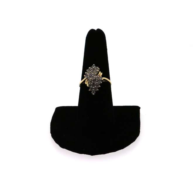 Masculine Three Stone Diamond Ring with 14 White and Yellow Gold