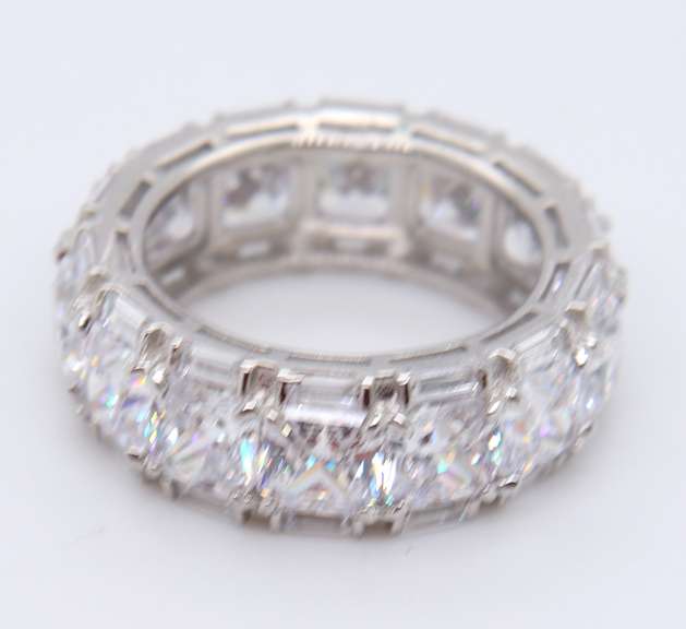Sterling Silver Princess Cut Cubic Zirconia Band