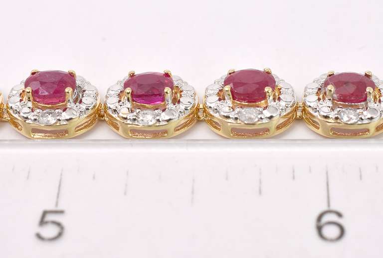 Lush 7.99CTW Ruby and 1.42CTW Diamond Bracelet in Vermeil