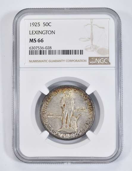 MS66 1925 Lexington Concord Commemorative Half Dollar - Graded NGC