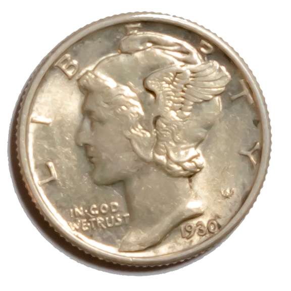 1930 Full Split Bands Mercury Dime