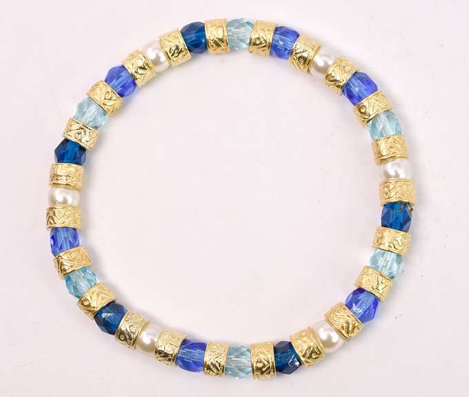 Brilliant Hand Blown Italian Art Glass and Gold Plated Beads Necklace, Bracelet, and Earrings