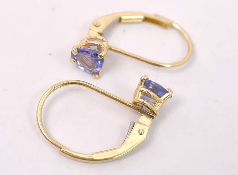 Dazzling Purple Gemstone Earrings in 14K Yellow Gold