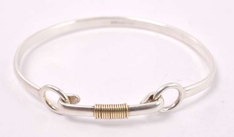Brilliant Hook Clasp Bracelet in Sterling Silver