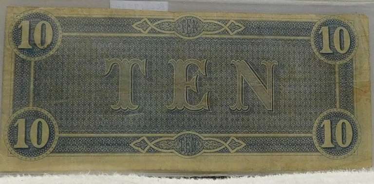 Confederate: 1864 $10 Richmond, circ, signed & numbered
