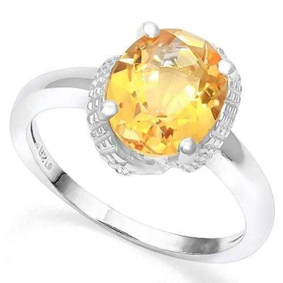 925 STERLING SILVER 2.37 CT DARK CITRINE & DIAMOND COCKTAIL RING