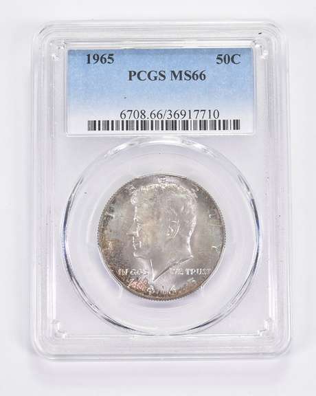 MS66 1965 Kennedy Half Dollar - Graded PCGS Toned!