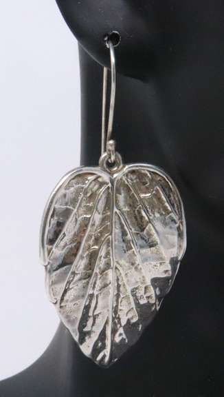 Sterling Silver Israel Leaf Earrings