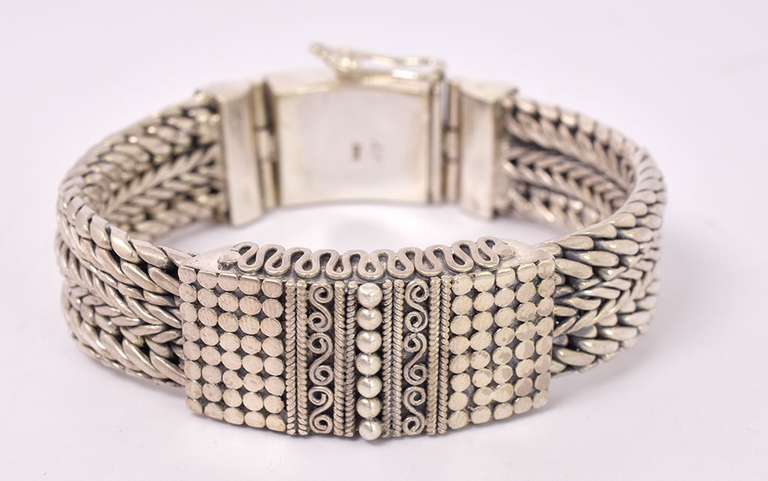 Heavy Highly Detailed Sterling Silver Bracelet