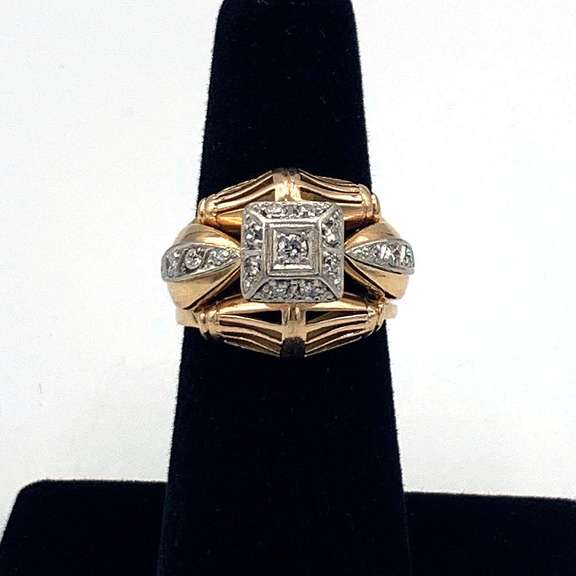 18k rose gold diamond cluster ring