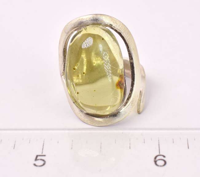 Amazing Amber Ring in Sterling Silver