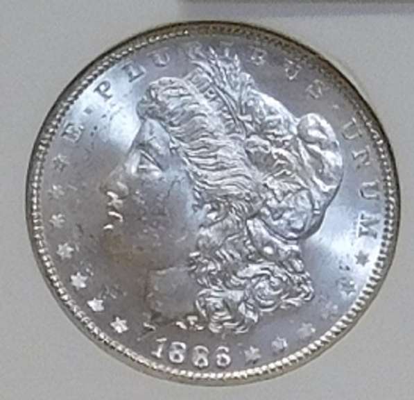 1886 Morgan Dol NGC MS-63, satin