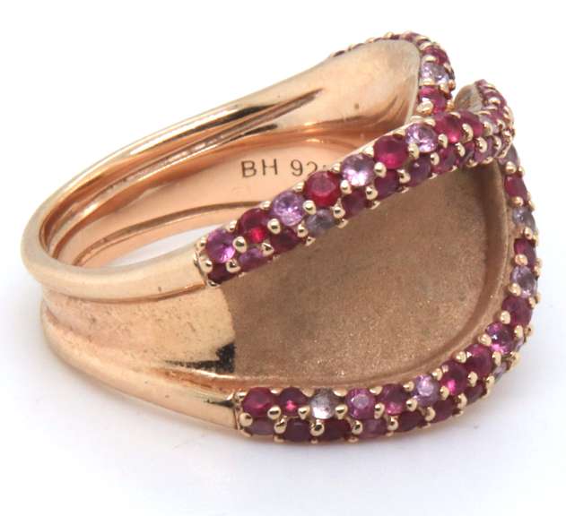 Effy Pink Sapphire and Ruby Bypass Ring