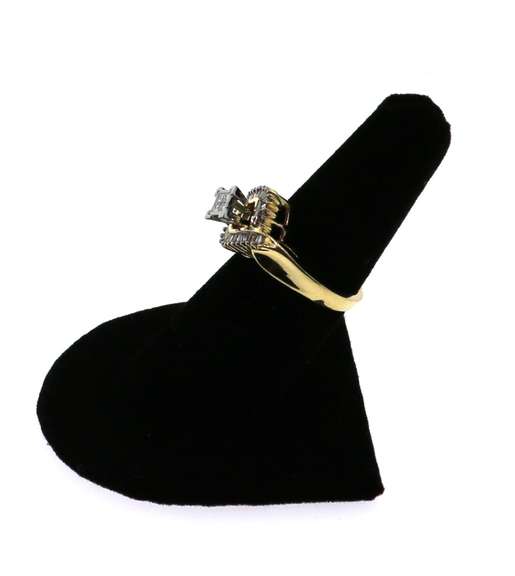 Quintuple Layer Baguette Diamond Channel Set Ring with 14k Gold