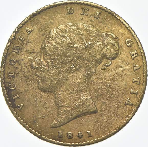 1841 United Kingdom 1/2 Sovereign .1177 AGW