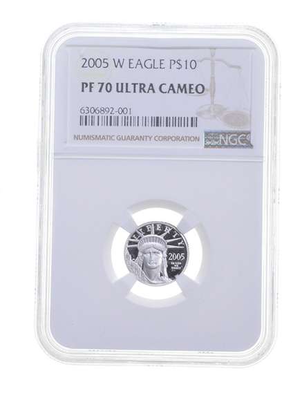 PF70 UCAM 2005-W $10 1/10 Oz. Platinum Eagle - Graded NGC
