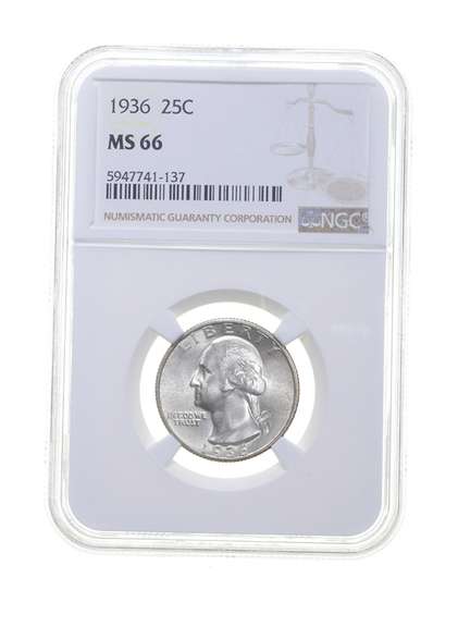 MS66 1936 Washington Quarter - Graded NGC