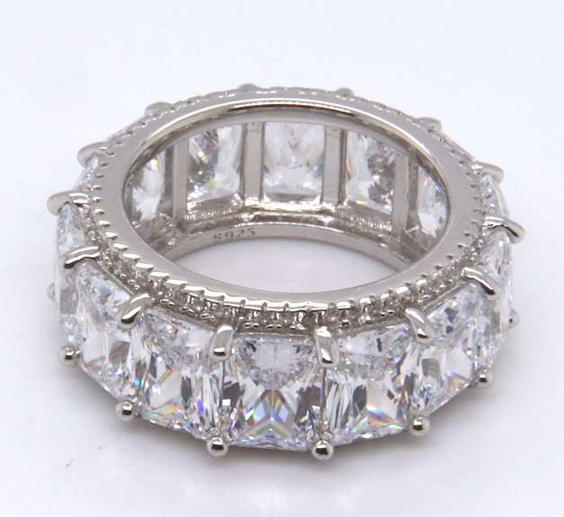Sterling Silver Cubic Zirconia Eternity Band