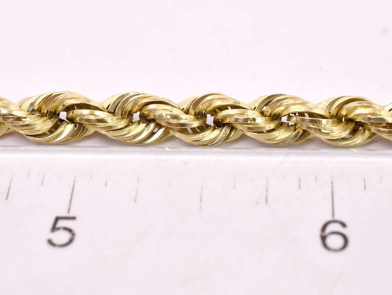 Thick Rope Chain Bracelet in 14K Yellow Gold