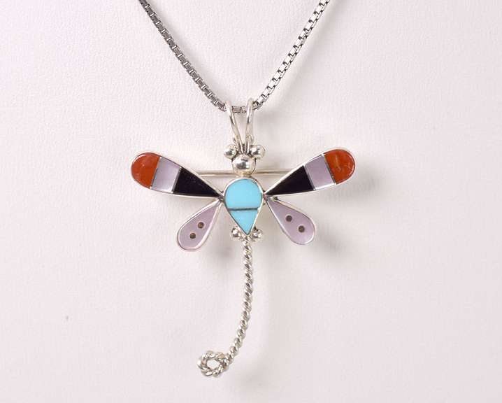 Dazzling Dragonfly Pendant Necklace in Sterling Silver